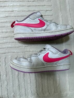 Nike Girls Court Borough Low White Pink Purple Sneakers Size 1